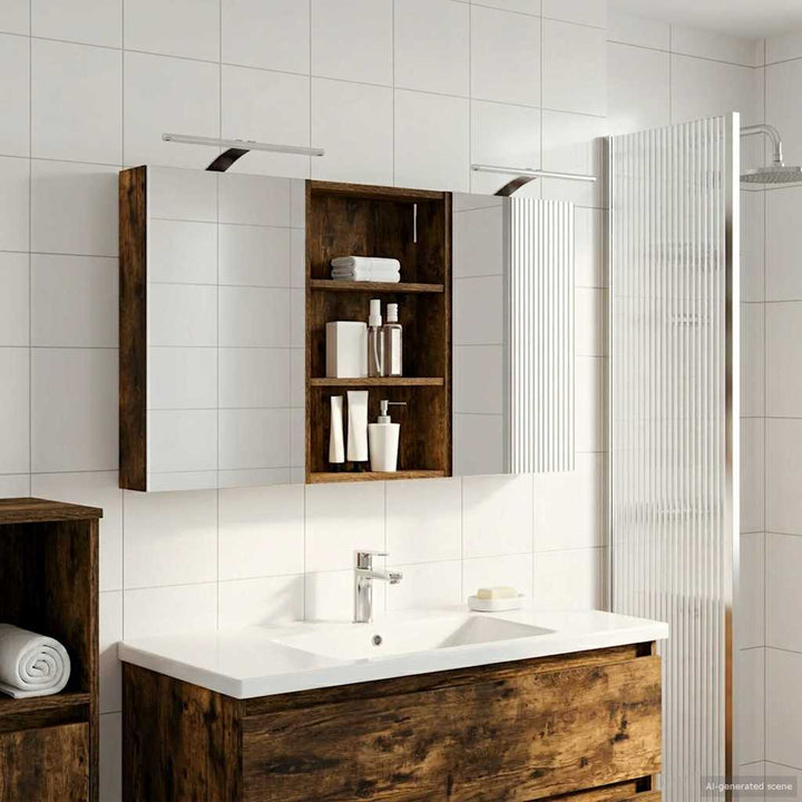 Badeværelsesskabsæt 3 pcs 120 x 10,5 x 60,5 cm Konstrueret træ