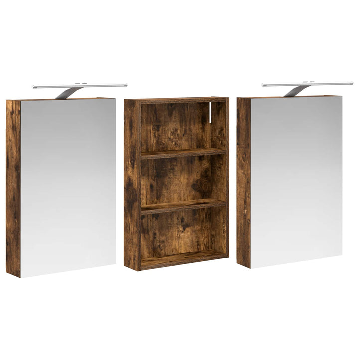 Badeværelsesskabsæt 3 pcs 120 x 10,5 x 60,5 cm Konstrueret træ