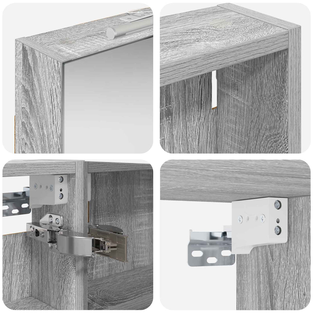 Badeværelsesskabsæt 3 pcs 120 x 10,5 x 60,5 cm Konstrueret træ