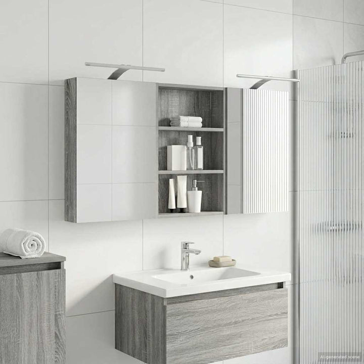Badeværelsesskabsæt 3 pcs 120 x 10,5 x 60,5 cm Konstrueret træ