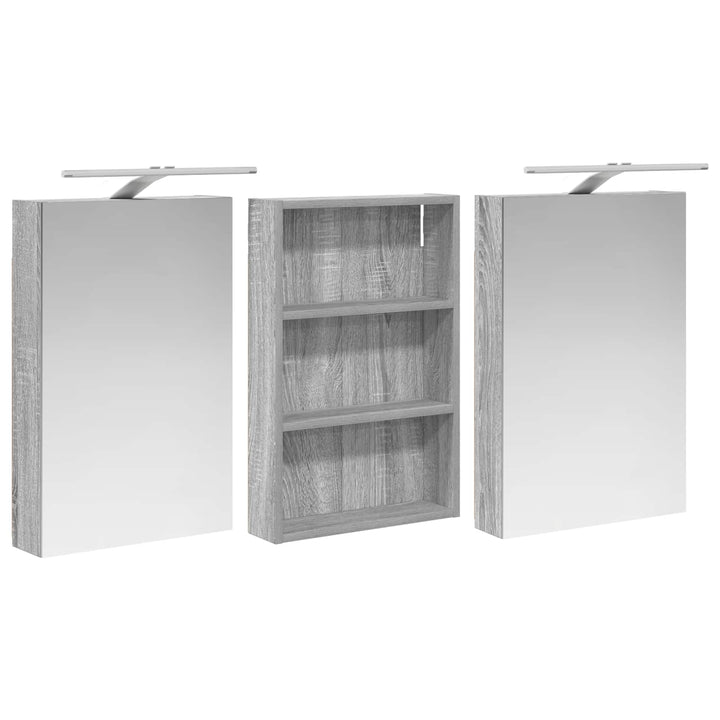 Badeværelsesskabsæt 3 pcs 120 x 10,5 x 60,5 cm Konstrueret træ