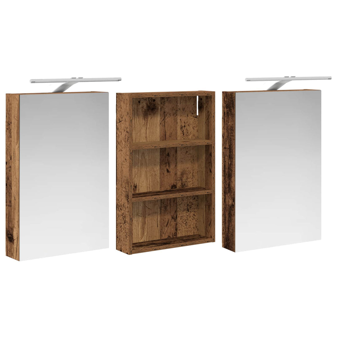 Badeværelsesskabsæt 3 pcs 120 x 10,5 x 60,5 cm Konstrueret træ
