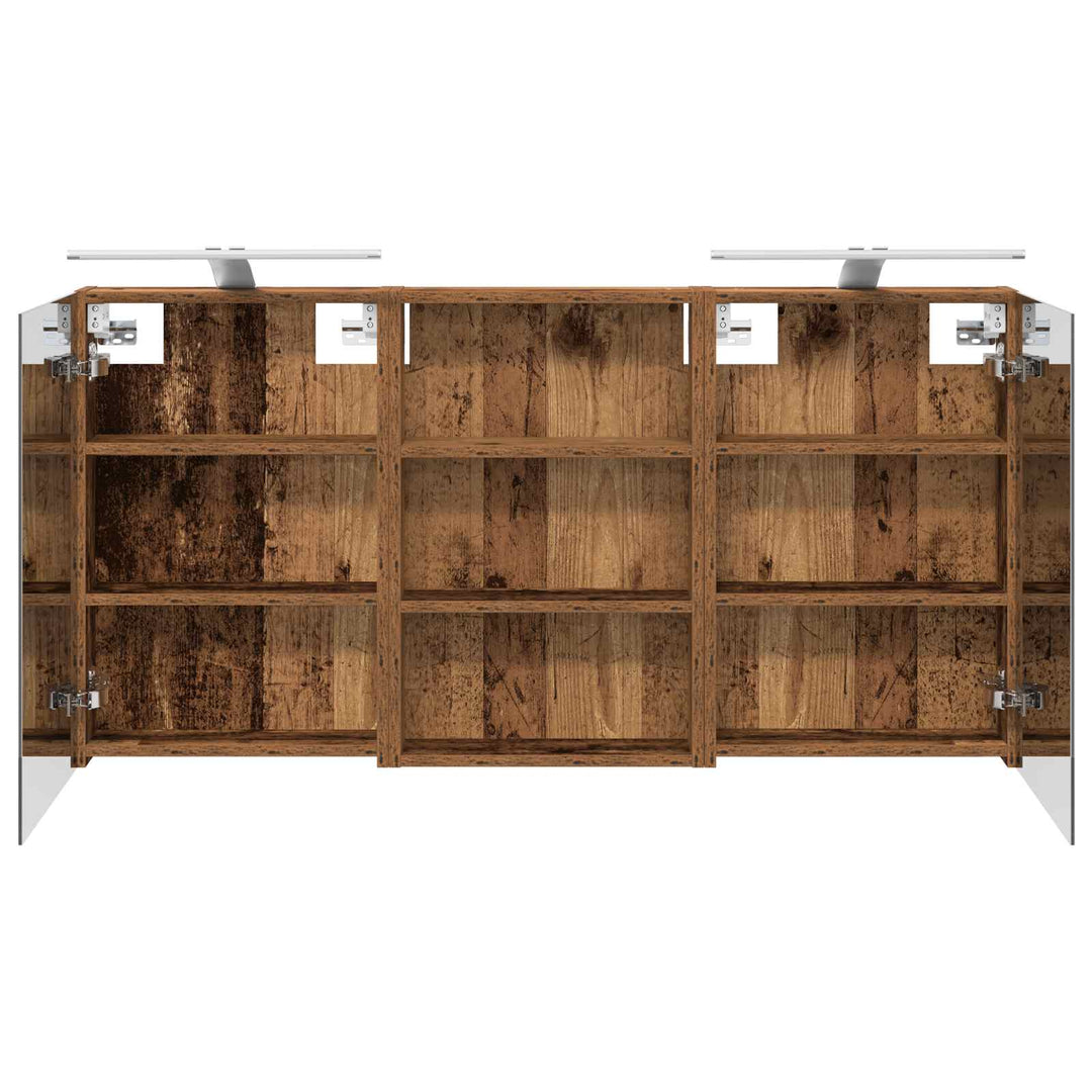 Badeværelsesskabsæt 3 pcs 120 x 10,5 x 60,5 cm Konstrueret træ