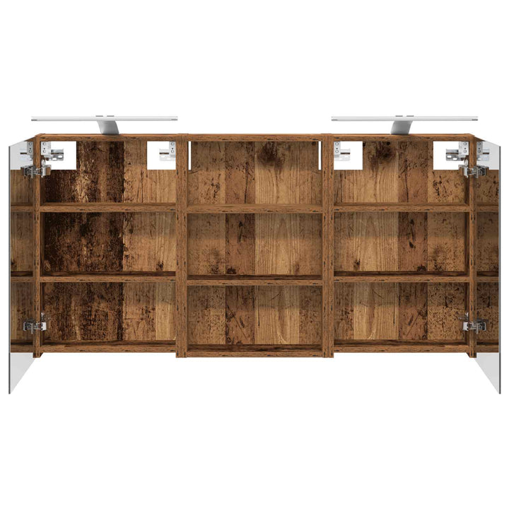 Badeværelsesskabsæt 3 pcs 120 x 10,5 x 60,5 cm Konstrueret træ