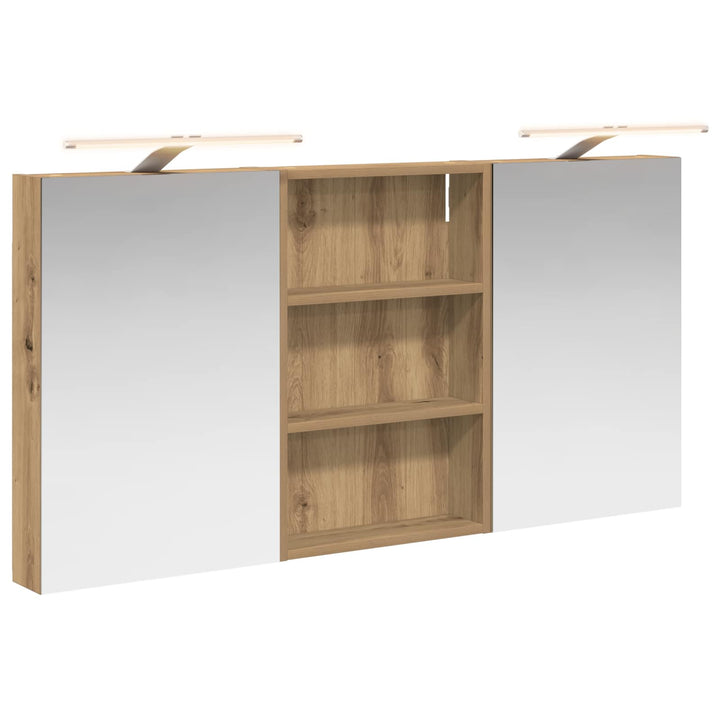 Badeværelsesskabsæt 3 stk. 120 x 10,5 x 60,5 cm Konstrueret træ