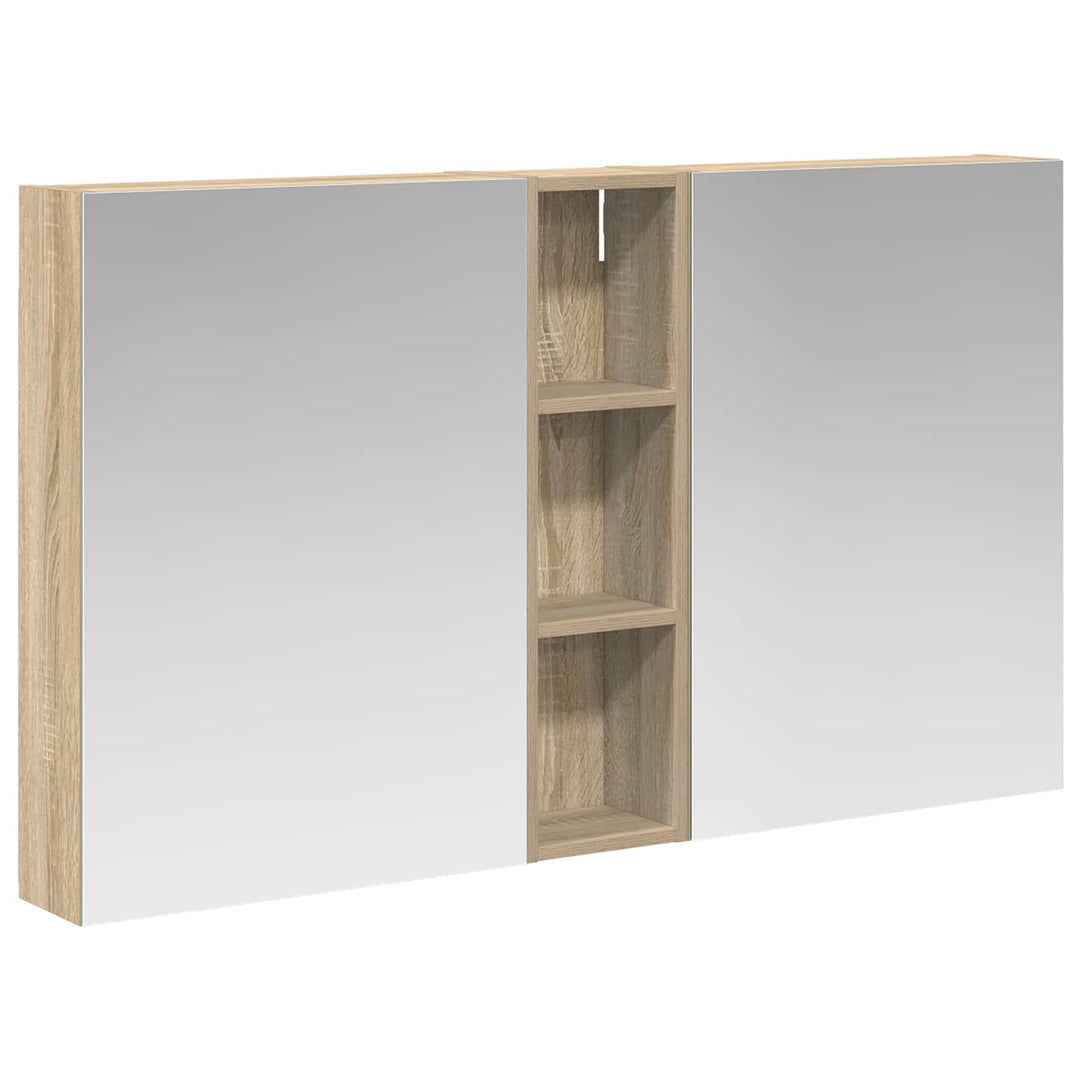 Badeværelsesskabsæt 3 pcs 120 x 14,5 x 70 cm Konstrueret træ
