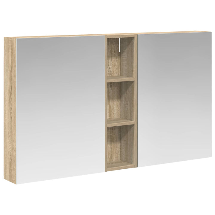 Badeværelsesskabsæt 3 pcs 120 x 14,5 x 70 cm Konstrueret træ