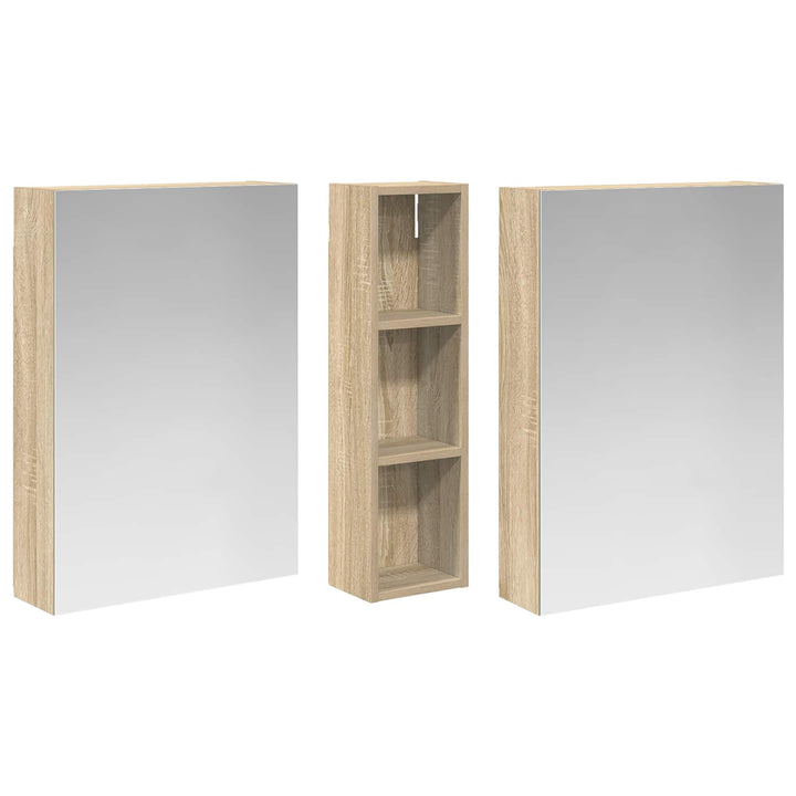 Badeværelsesskabsæt 3 pcs 120 x 14,5 x 70 cm Konstrueret træ