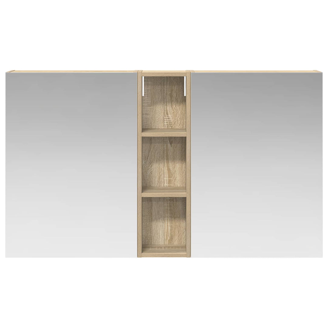 Badeværelsesskabsæt 3 pcs 120 x 14,5 x 70 cm Konstrueret træ