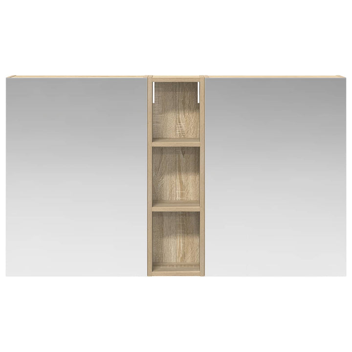 Badeværelsesskabsæt 3 pcs 120 x 14,5 x 70 cm Konstrueret træ