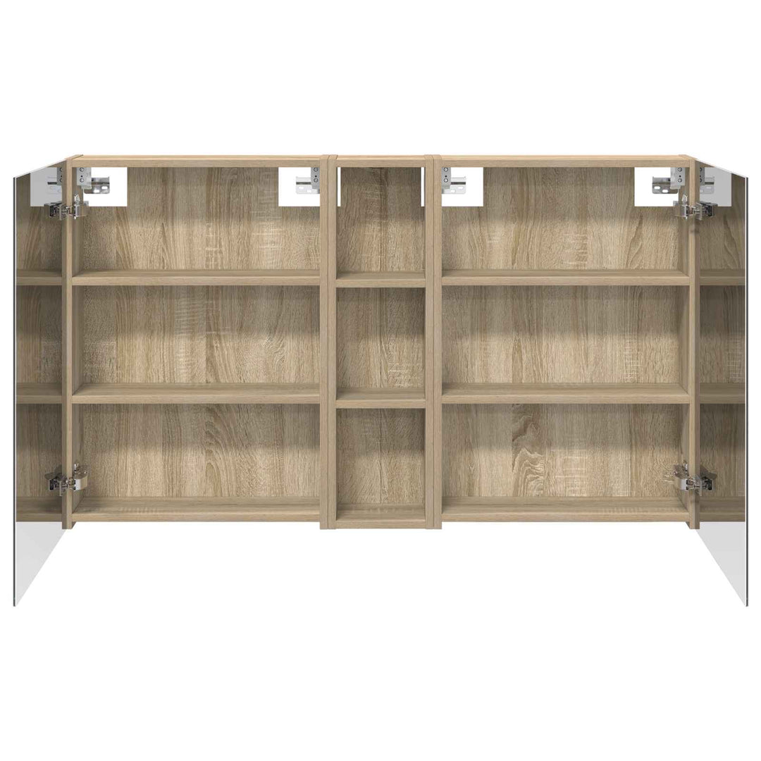 Badeværelsesskabsæt 3 pcs 120 x 14,5 x 70 cm Konstrueret træ