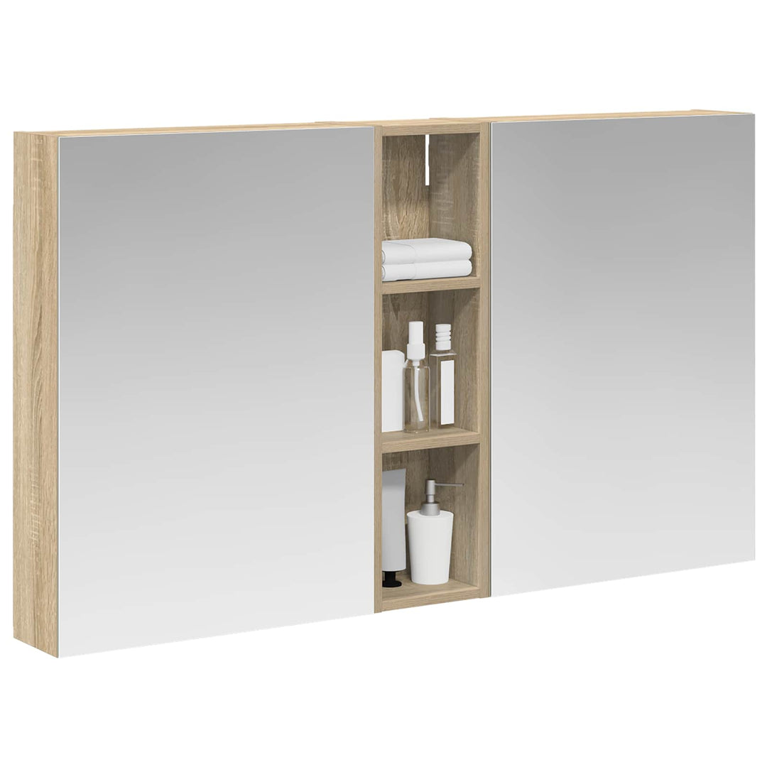 Badeværelsesskabsæt 3 pcs 120 x 14,5 x 70 cm Konstrueret træ