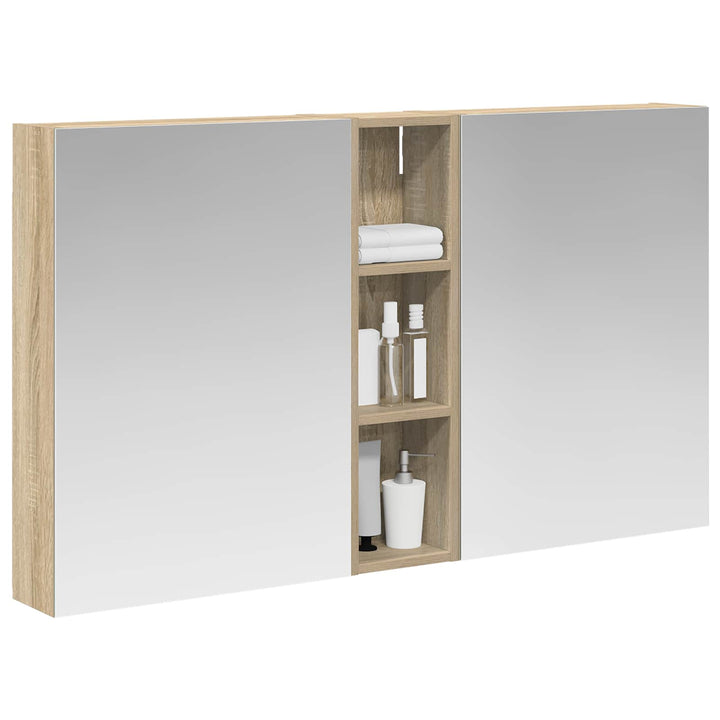 Badeværelsesskabsæt 3 pcs 120 x 14,5 x 70 cm Konstrueret træ