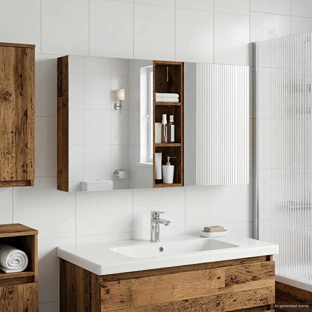 Badeværelsesskabsæt 3 pcs 120 x 14,5 x 70 cm Konstrueret træ