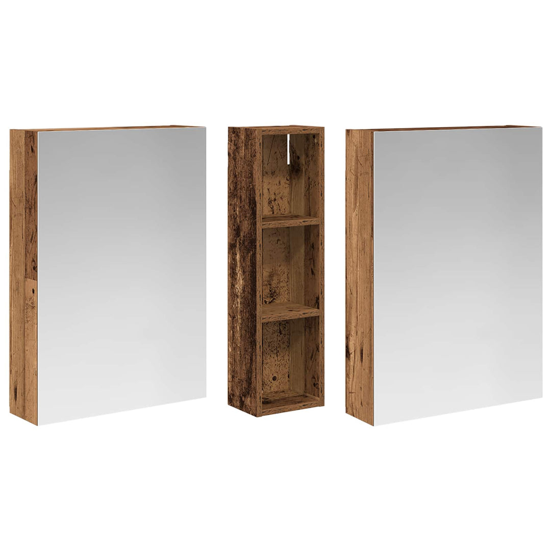 Badeværelsesskabsæt 3 pcs 120 x 14,5 x 70 cm Konstrueret træ