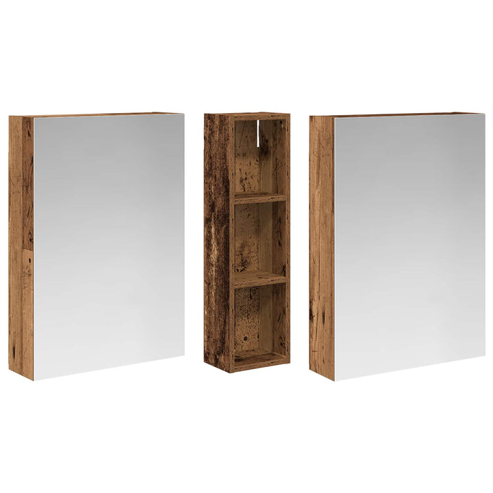 Badeværelsesskabsæt 3 pcs 120 x 14,5 x 70 cm Konstrueret træ