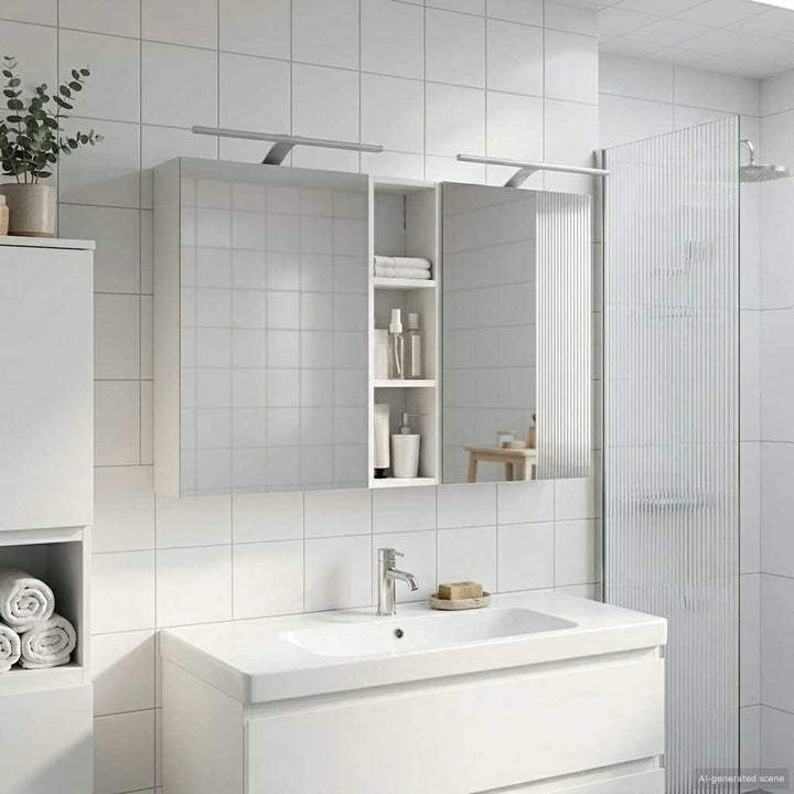 Badeværelsesskabsæt 3 pcs 120 x 14,5 x 70 cm Konstrueret træ