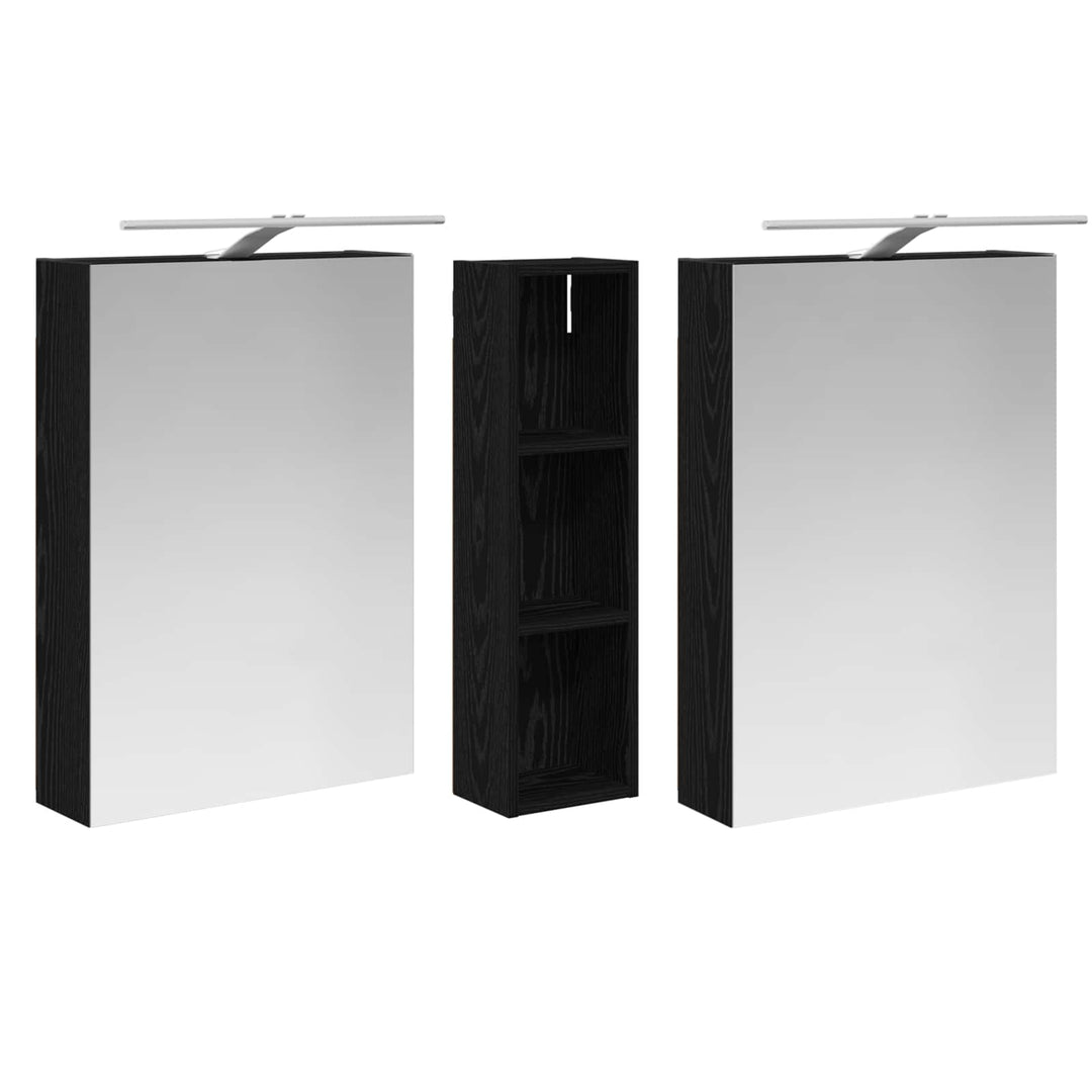 Badeværelsesskabsæt 3 pcs 120 x 14,5 x 70 cm Konstrueret træ
