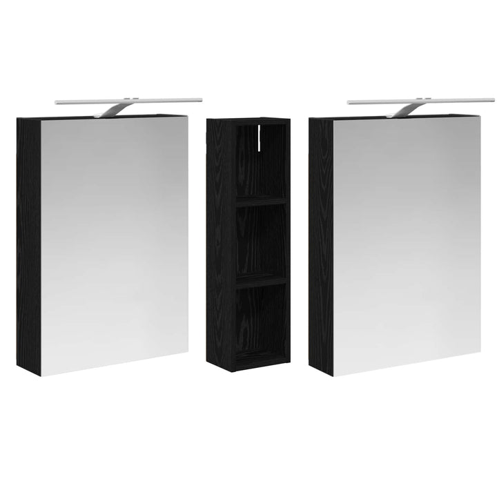 Badeværelsesskabsæt 3 pcs 120 x 14,5 x 70 cm Konstrueret træ
