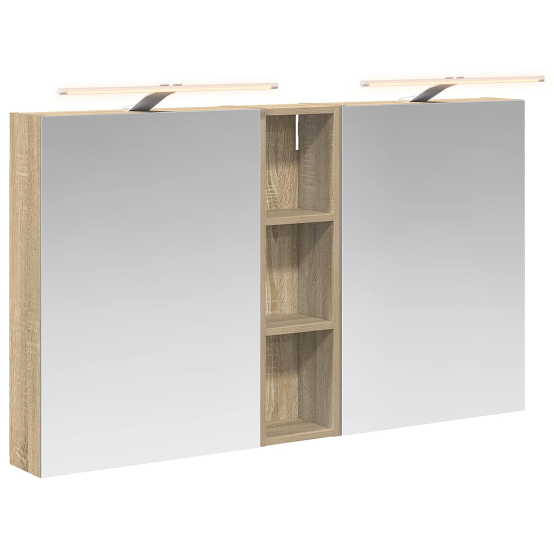 Badeværelsesskabsæt 3 pcs 120 x 14,5 x 70 cm Konstrueret træ
