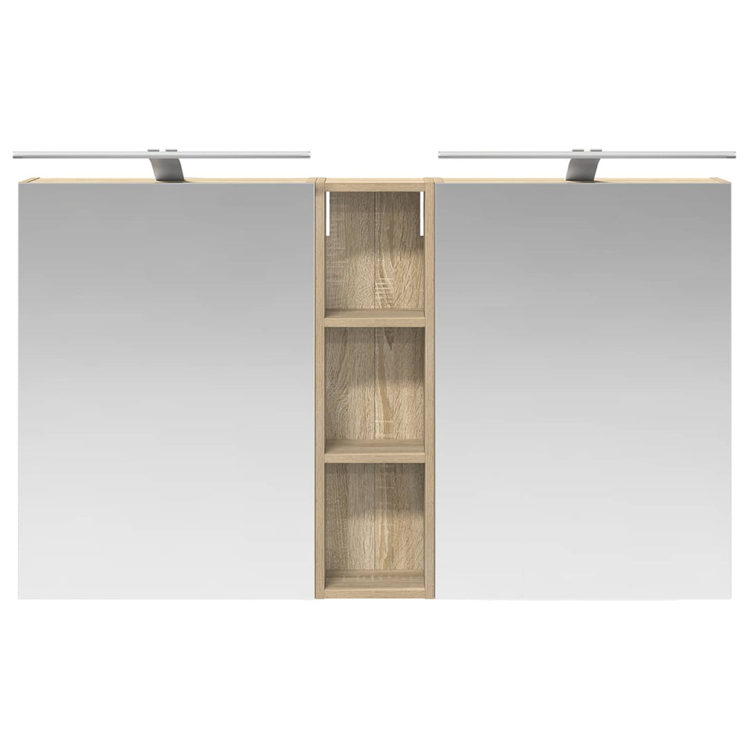 Badeværelsesskabsæt 3 pcs 120 x 14,5 x 70 cm Konstrueret træ