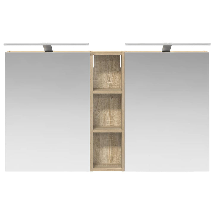 Badeværelsesskabsæt 3 pcs 120 x 14,5 x 70 cm Konstrueret træ