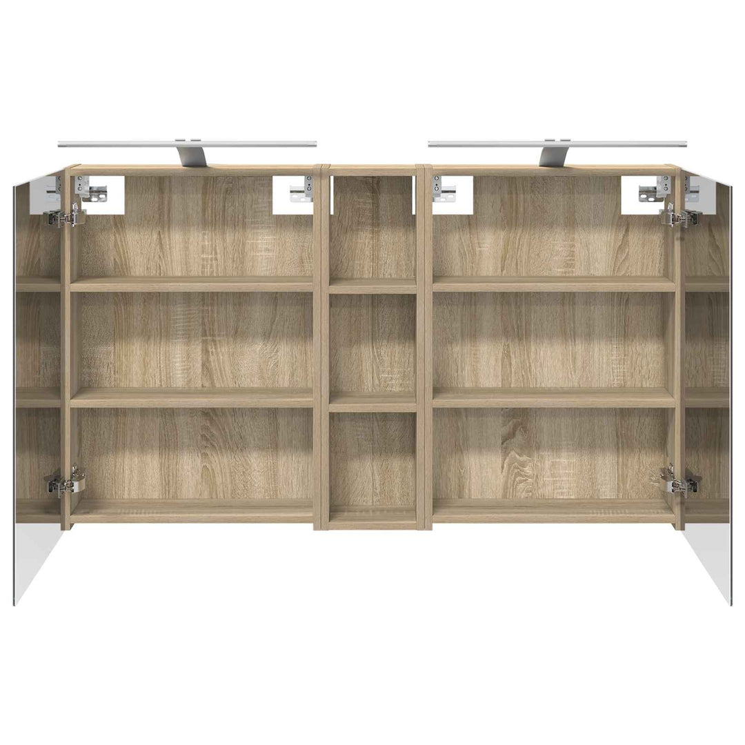 Badeværelsesskabsæt 3 pcs 120 x 14,5 x 70 cm Konstrueret træ