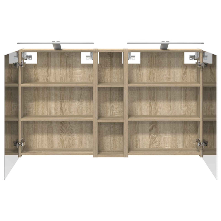Badeværelsesskabsæt 3 pcs 120 x 14,5 x 70 cm Konstrueret træ