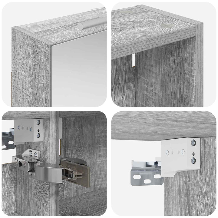 Badeværelsesskabsæt 3 pcs 120 x 14,5 x 70 cm Konstrueret træ