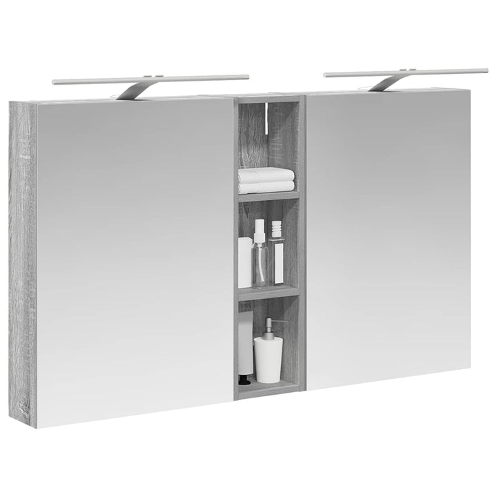 Badeværelsesskabsæt 3 pcs 120 x 14,5 x 70 cm Konstrueret træ