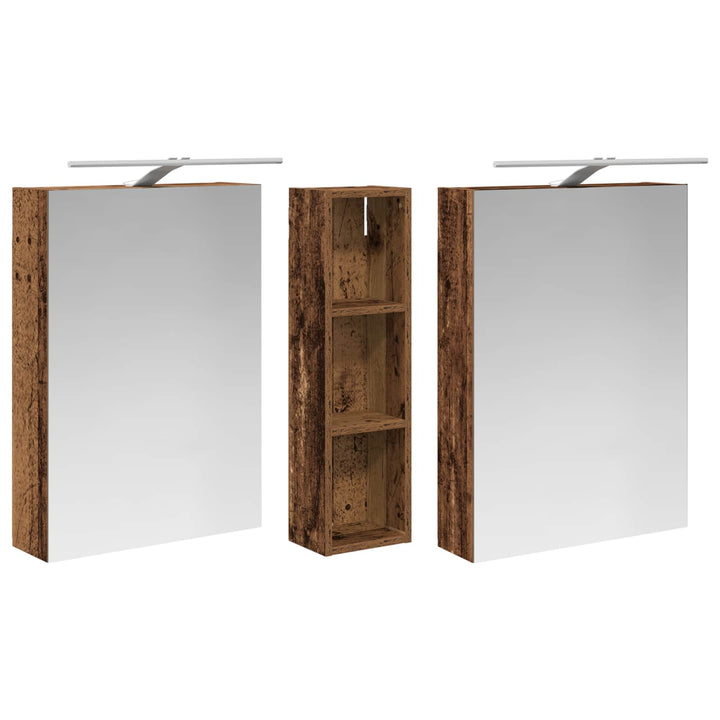 Badeværelsesskabsæt 3 pcs 120 x 14,5 x 70 cm Konstrueret træ
