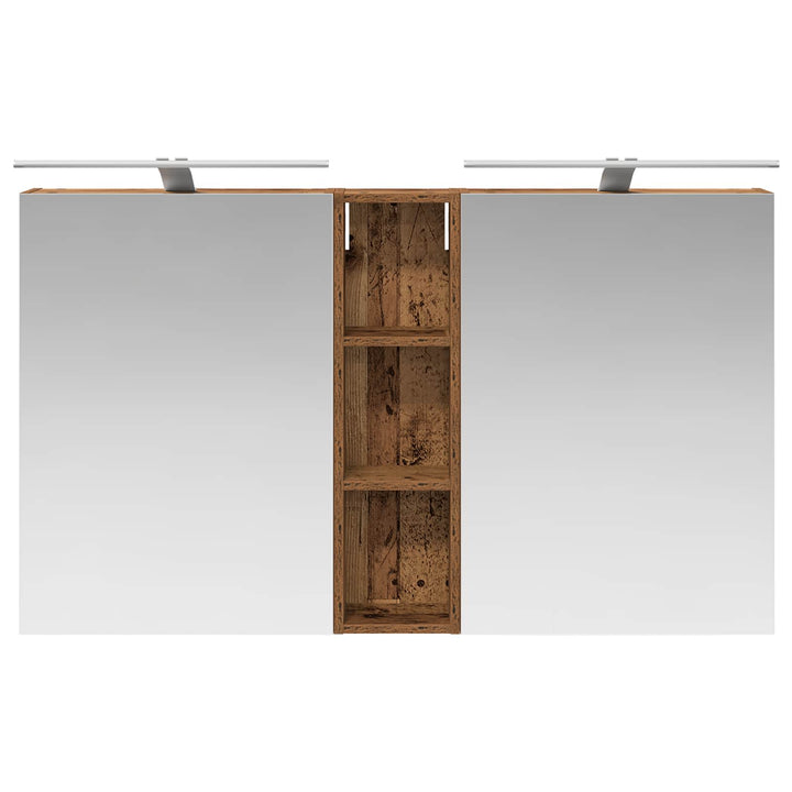Badeværelsesskabsæt 3 pcs 120 x 14,5 x 70 cm Konstrueret træ