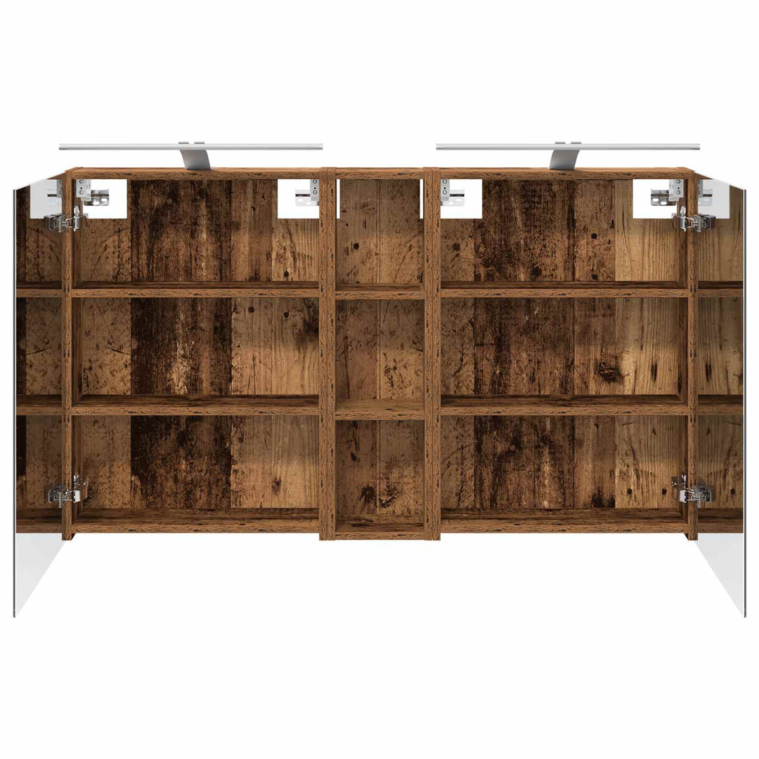 Badeværelsesskabsæt 3 pcs 120 x 14,5 x 70 cm Konstrueret træ