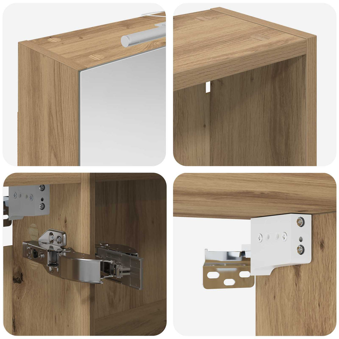 Badeværelsesskabsæt 3 pcs 120 x 14,5 x 70 cm Konstrueret træ