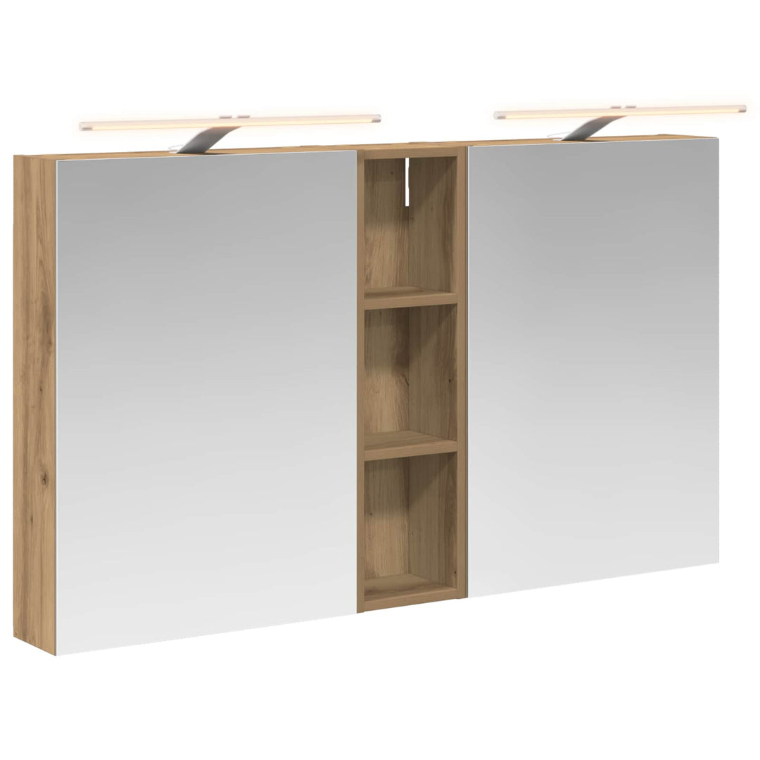 Badeværelsesskabsæt 3 pcs 120 x 14,5 x 70 cm Konstrueret træ