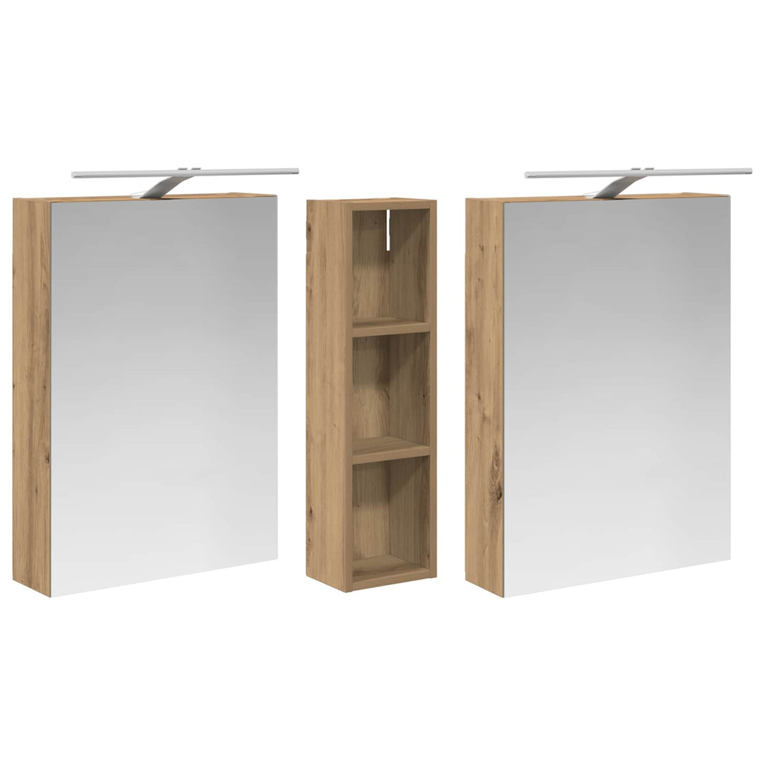 Badeværelsesskabsæt 3 pcs 120 x 14,5 x 70 cm Konstrueret træ