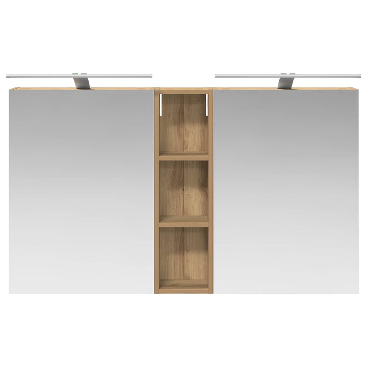 Badeværelsesskabsæt 3 pcs 120 x 14,5 x 70 cm Konstrueret træ