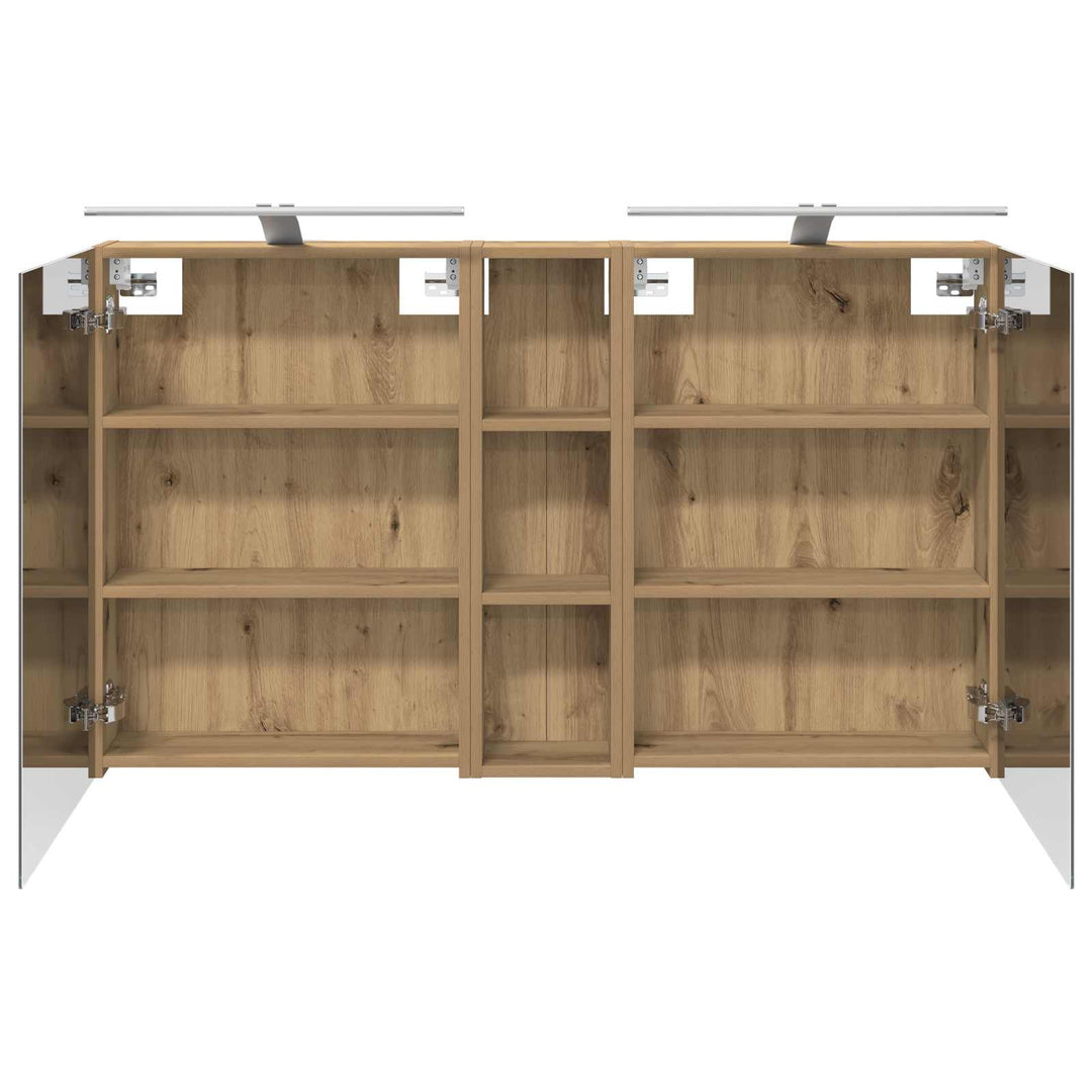 Badeværelsesskabsæt 3 pcs 120 x 14,5 x 70 cm Konstrueret træ