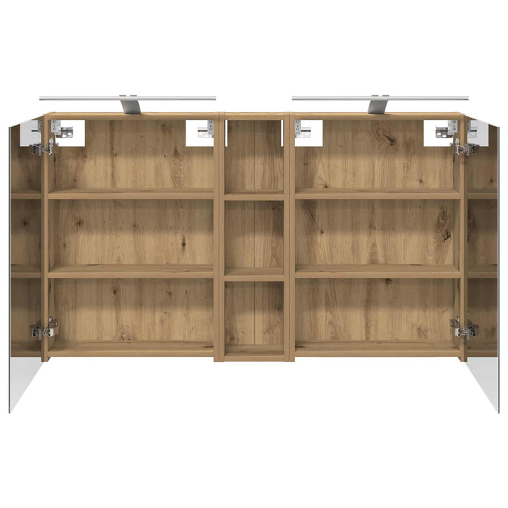 Badeværelsesskabsæt 3 pcs 120 x 14,5 x 70 cm Konstrueret træ
