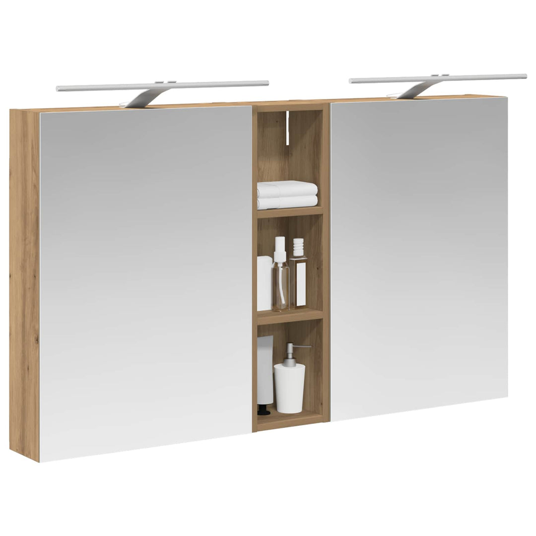 Badeværelsesskabsæt 3 pcs 120 x 14,5 x 70 cm Konstrueret træ