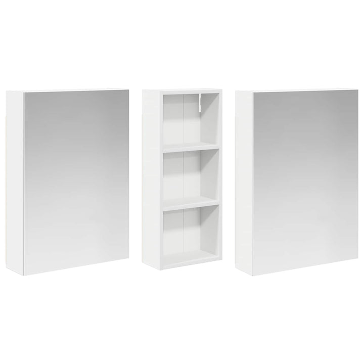 Badeværelsesskabsæt 3 pcs 130 x 14,5 x 70 cm Konstrueret træ