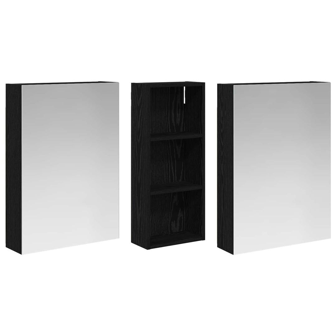 Badeværelsesskabsæt 3 pcs 130 x 14,5 x 70 cm Konstrueret træ