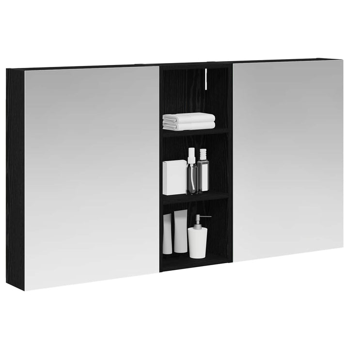 Badeværelsesskabsæt 3 pcs 130 x 14,5 x 70 cm Konstrueret træ