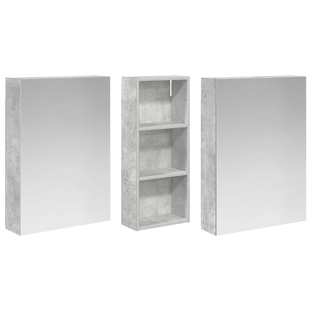 Badeværelsesskabsæt 3 pcs 130 x 14,5 x 70 cm Konstrueret træ