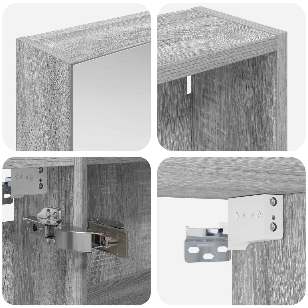 Badeværelsesskabsæt 3 pcs 130 x 14,5 x 70 cm Konstrueret træ