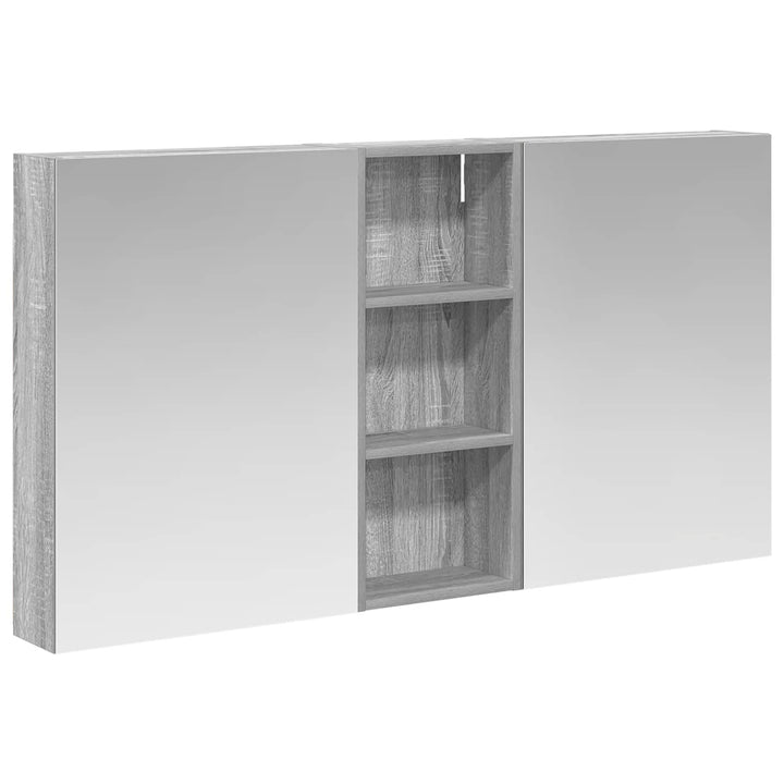 Badeværelsesskabsæt 3 pcs 130 x 14,5 x 70 cm Konstrueret træ