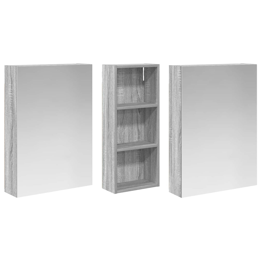 Badeværelsesskabsæt 3 pcs 130 x 14,5 x 70 cm Konstrueret træ