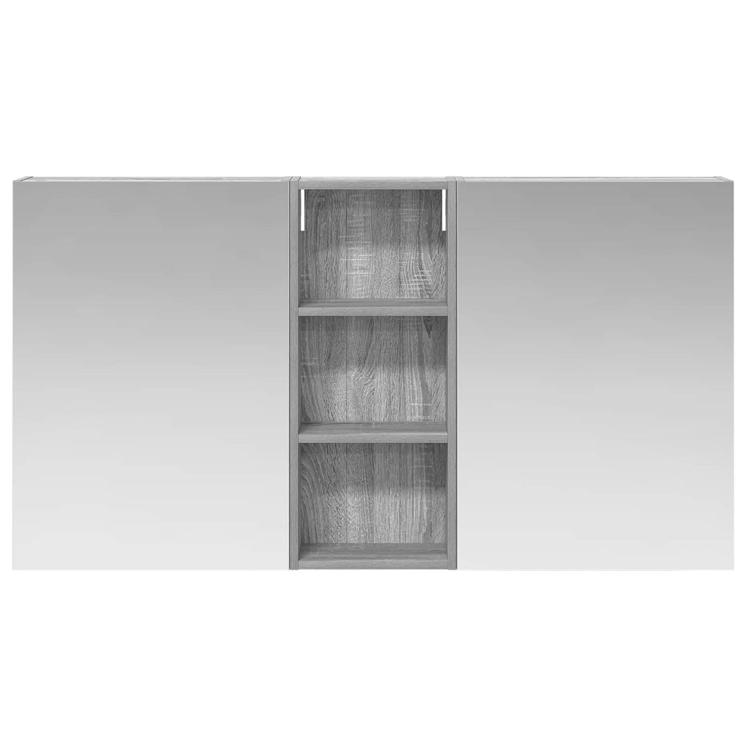 Badeværelsesskabsæt 3 pcs 130 x 14,5 x 70 cm Konstrueret træ