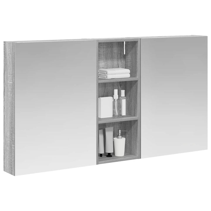Badeværelsesskabsæt 3 pcs 130 x 14,5 x 70 cm Konstrueret træ