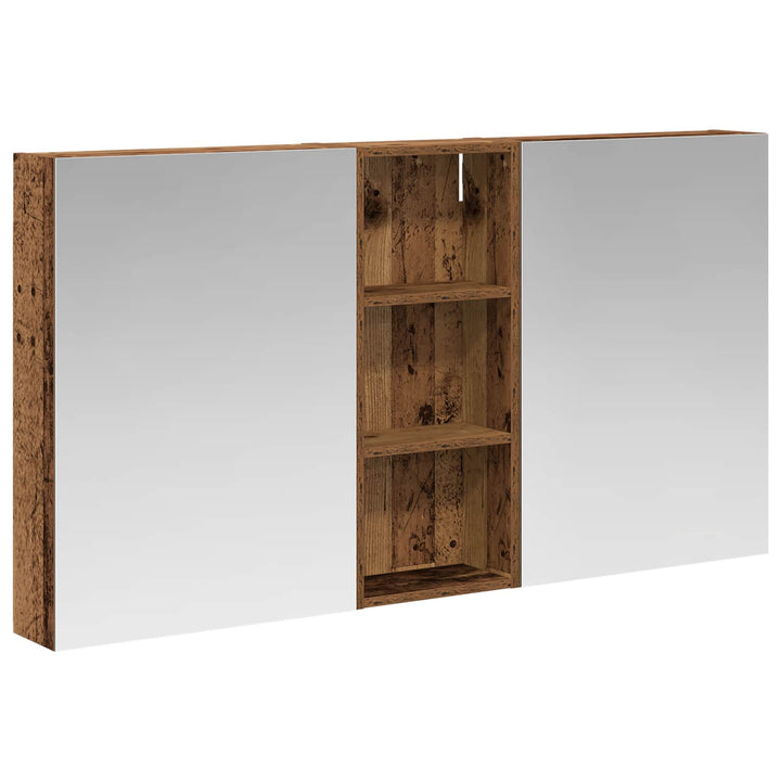 Badeværelsesskabsæt 3 pcs 130 x 14,5 x 70 cm Konstrueret træ